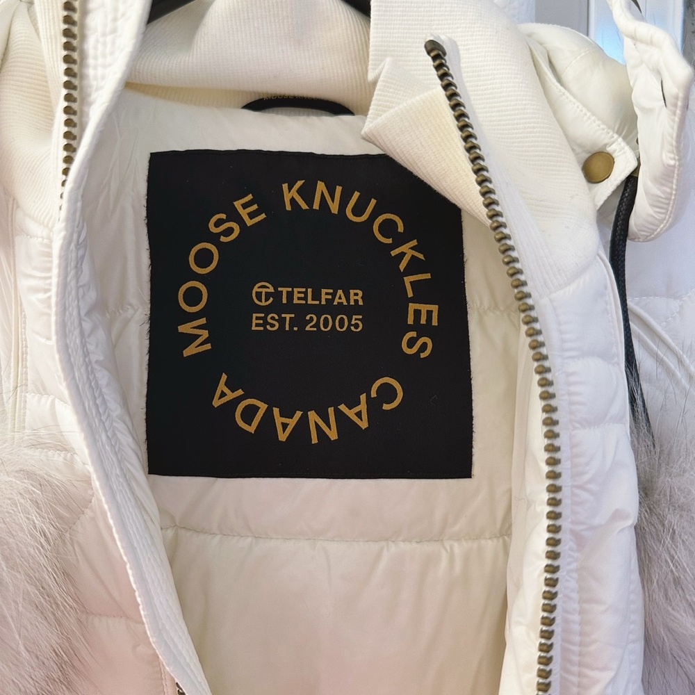 Moose Knuckles White Jacket